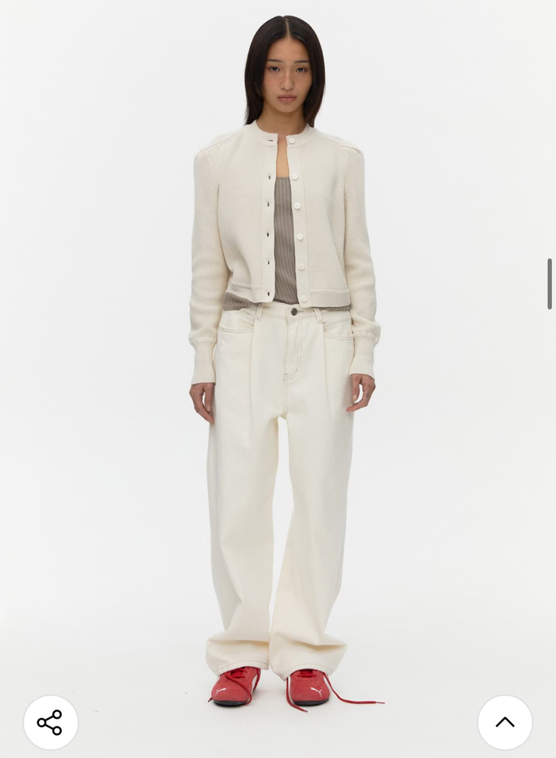 아위 립 숄더 가디건 아이보리 상품이미지2