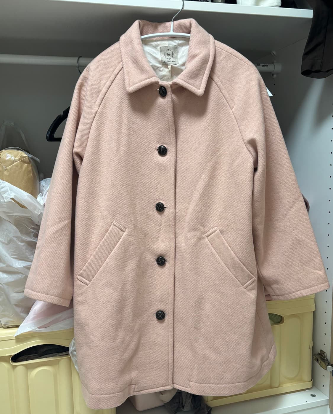 samansa mos2 핑크 미디 코트 상품이미지1