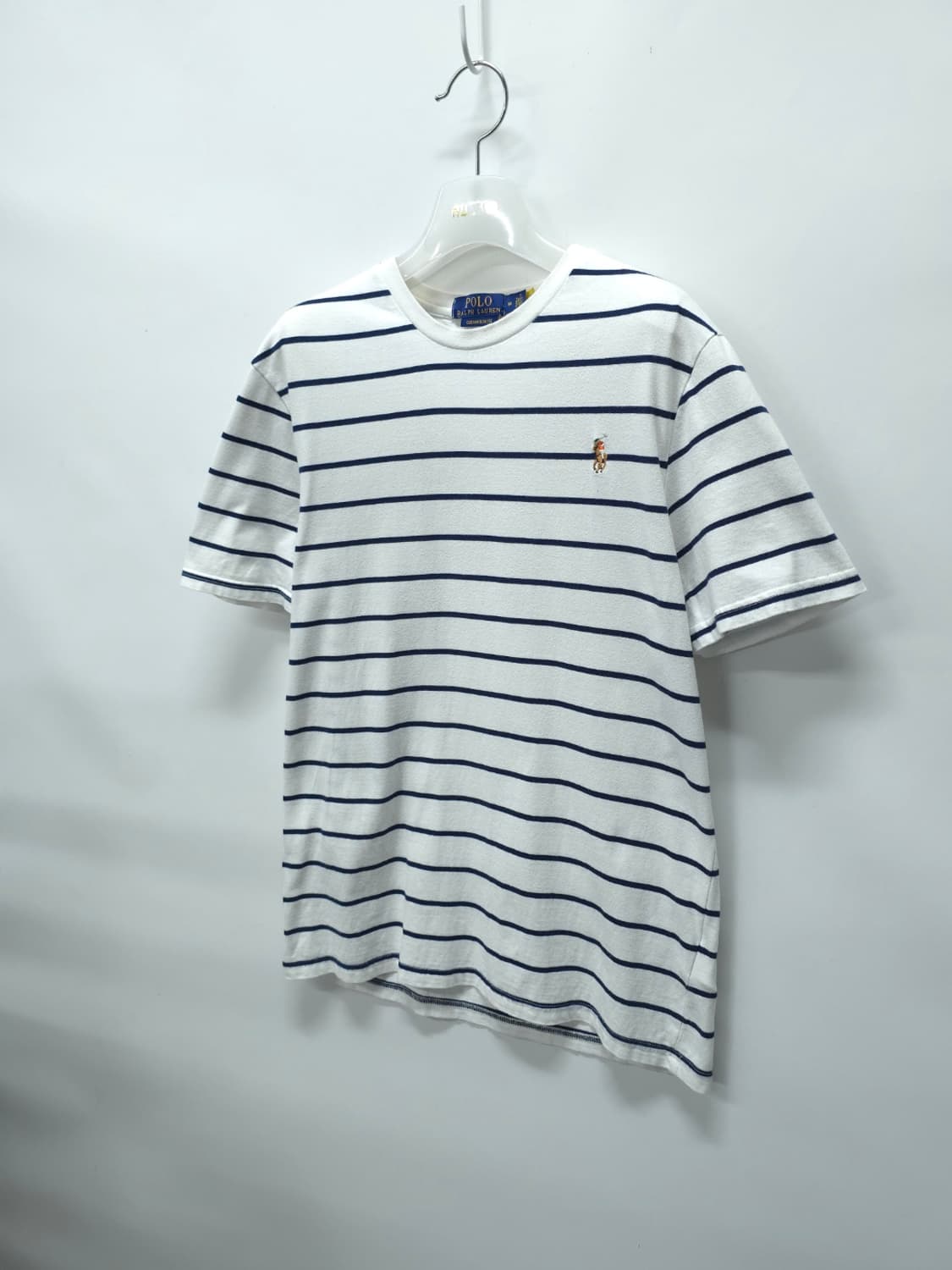 폴로 랄프로렌(QR버전) 스트라이프 커스텀 슬림핏 반팔 티셔츠(95) 상품이미지2