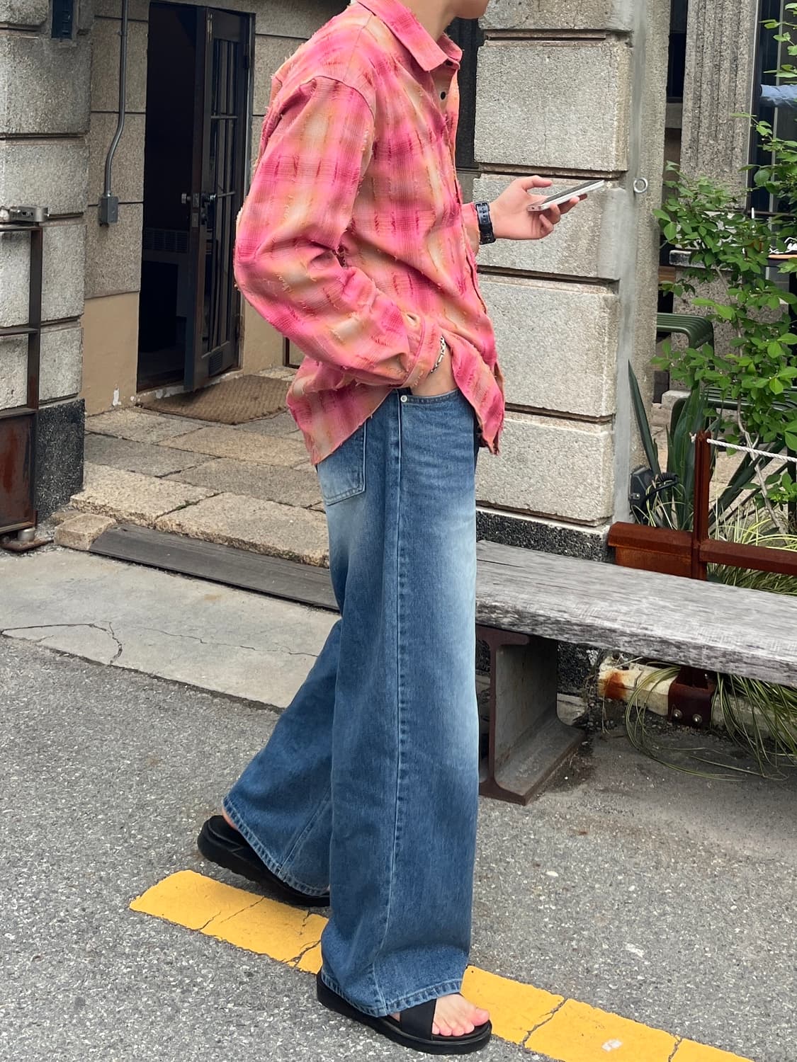 캣브러쉬 워싱 와이드 데님팬츠 상품이미지6