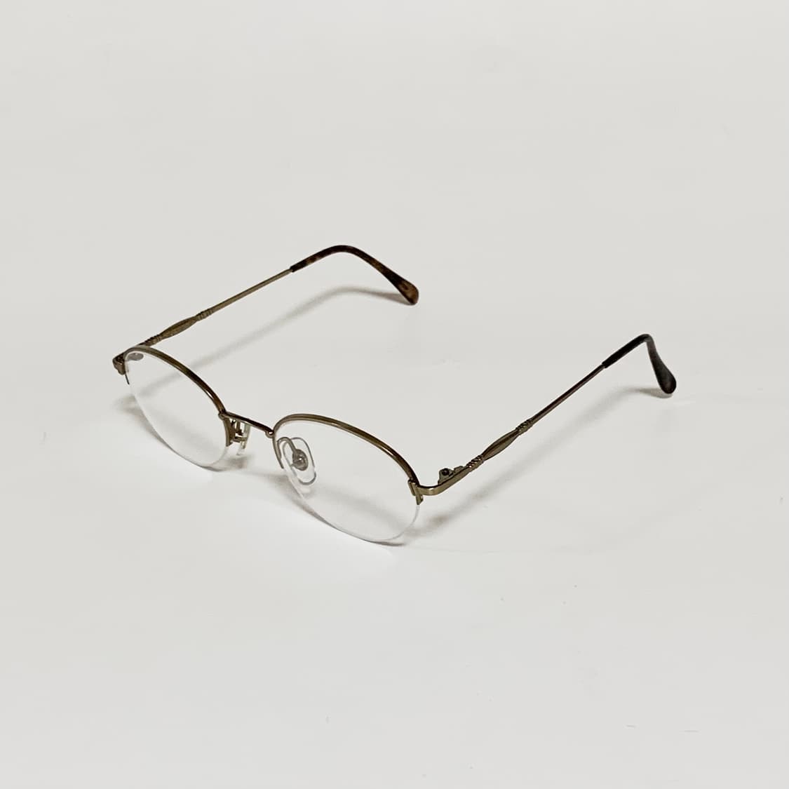 916 엔틱골드 하금테 안경 라운드 메탈 브로우라인 90년대 데드스탁 상품이미지3