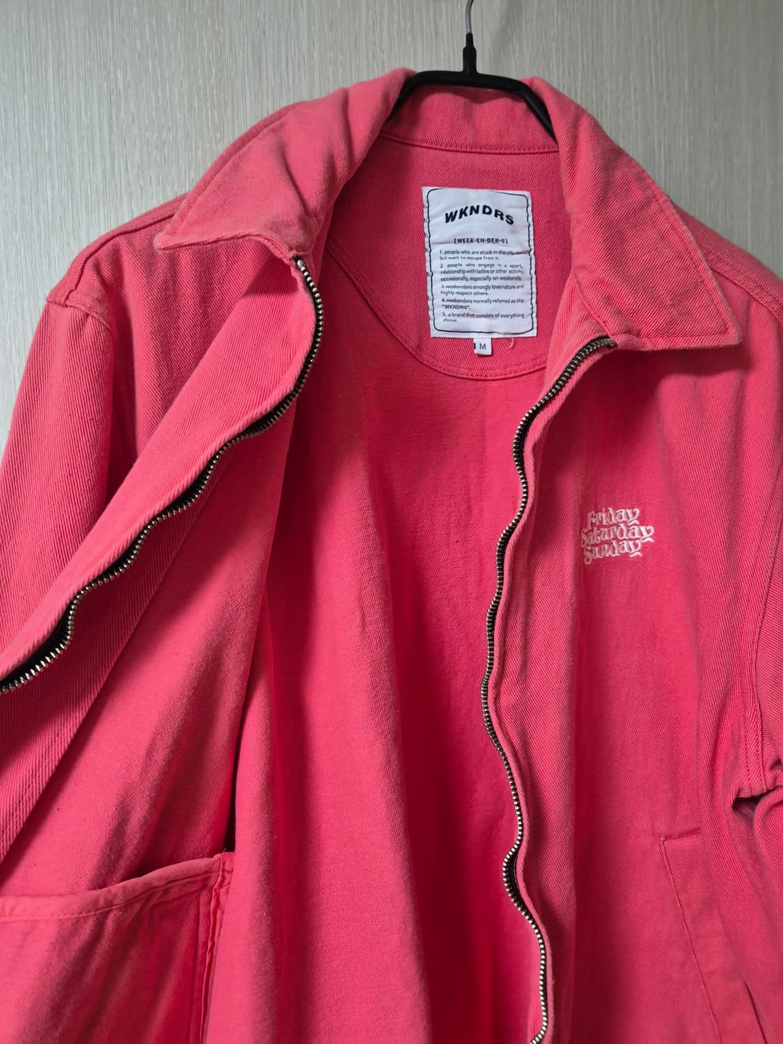 위캔더스 데님 핑크   집업 카라점퍼  남성 M 상품이미지5