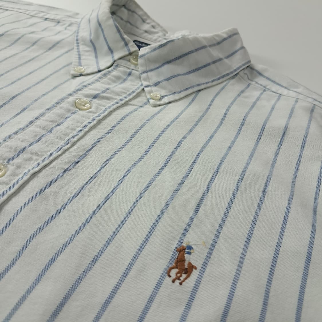 CK582 2XL 폴로 90s 프레피 스트라이프 반팔 셔츠 남방 상품이미지4