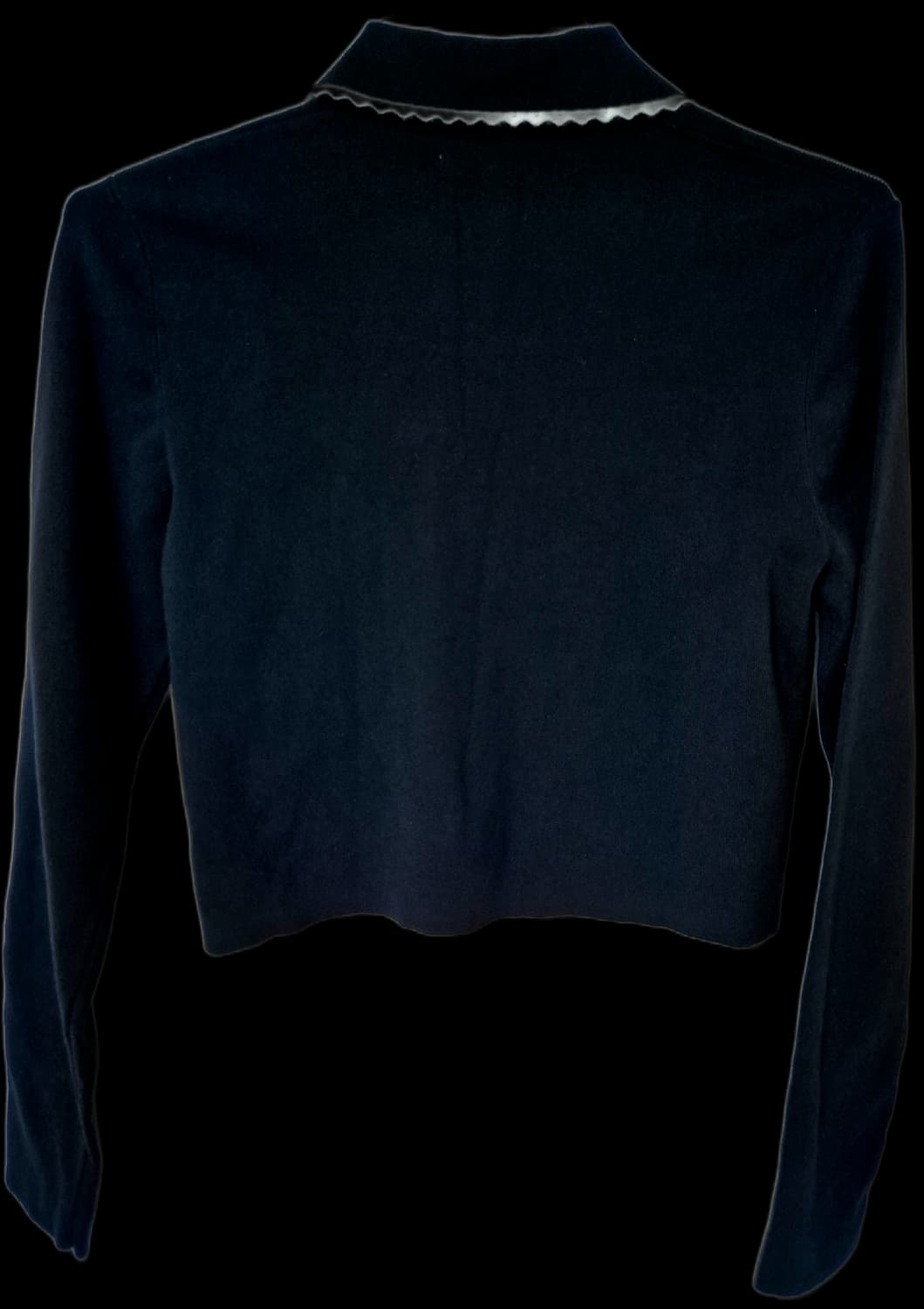 바시카 프릴 패턴 가디건 블랙 상품이미지5