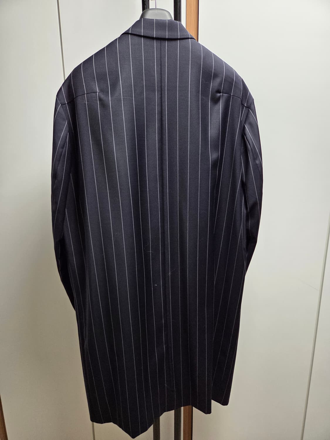 하우트옴므 핀스트라이프 코트 다크 네이비 S 사이즈 상품이미지2
