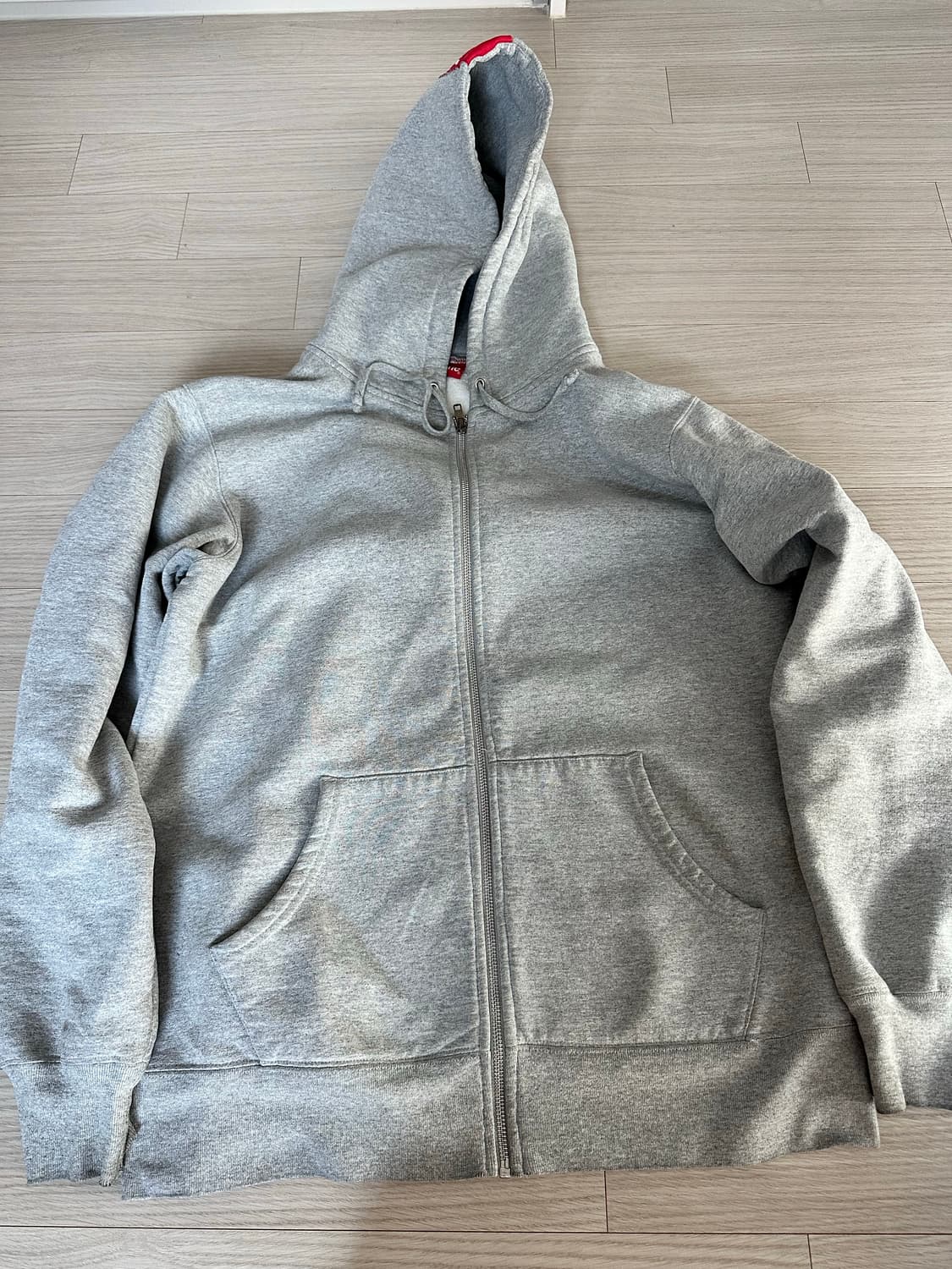 (L) 슈프림 로고 테이프 집업 후드 상품이미지1