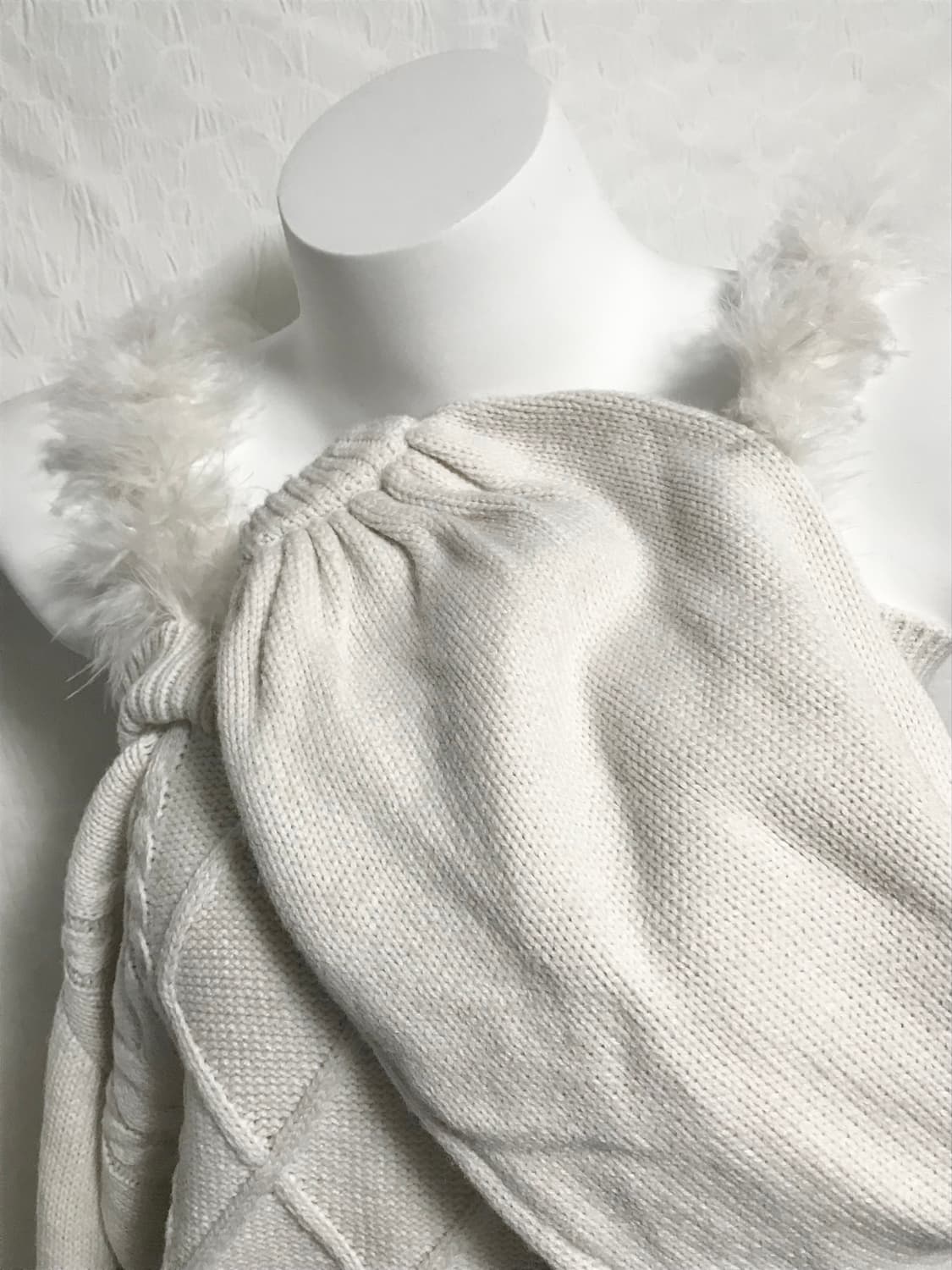 빈티지 히메갸루 퍼 오프숄더 니트 탑 상품이미지5