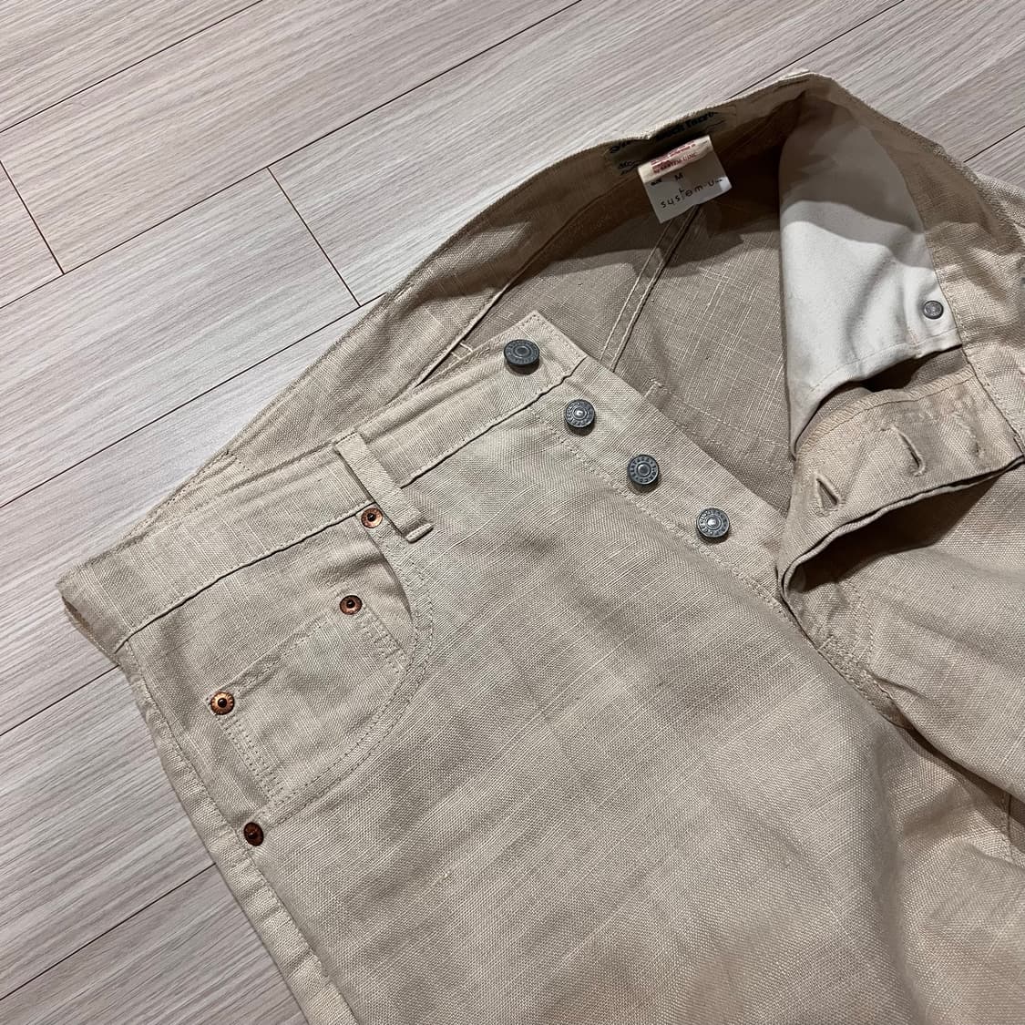 Bartack linen dungarees 30 상품이미지4