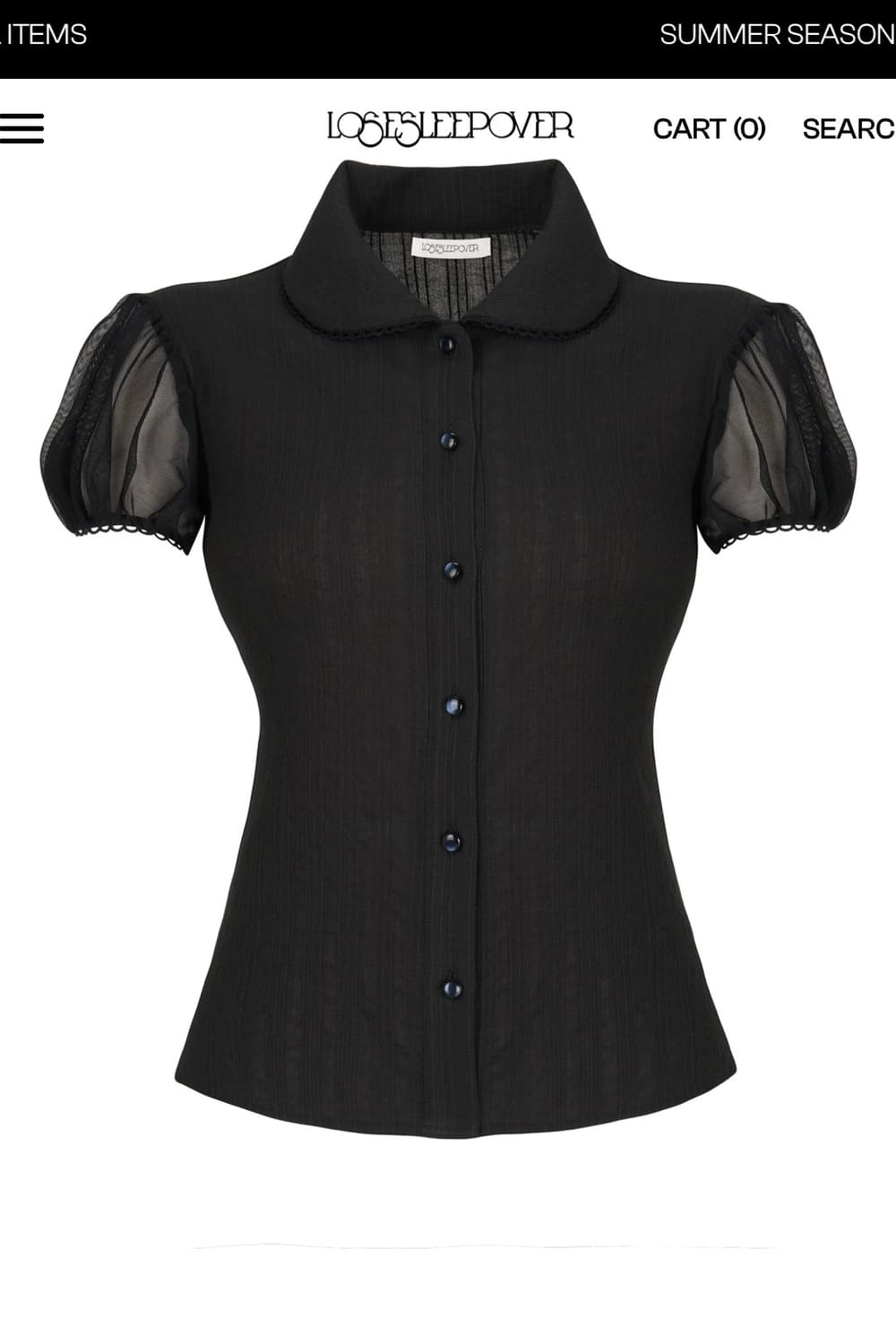 Sheery Mesh Lace Blouse *Black 상품이미지1