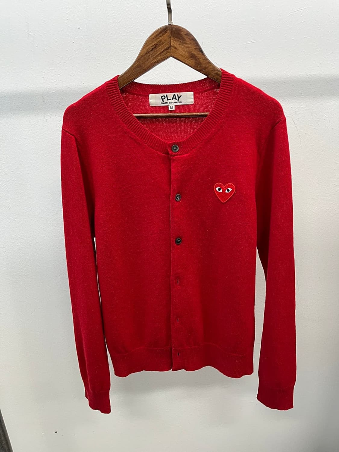 여) 꼼데가르송 레드 울 가디건  상품이미지2