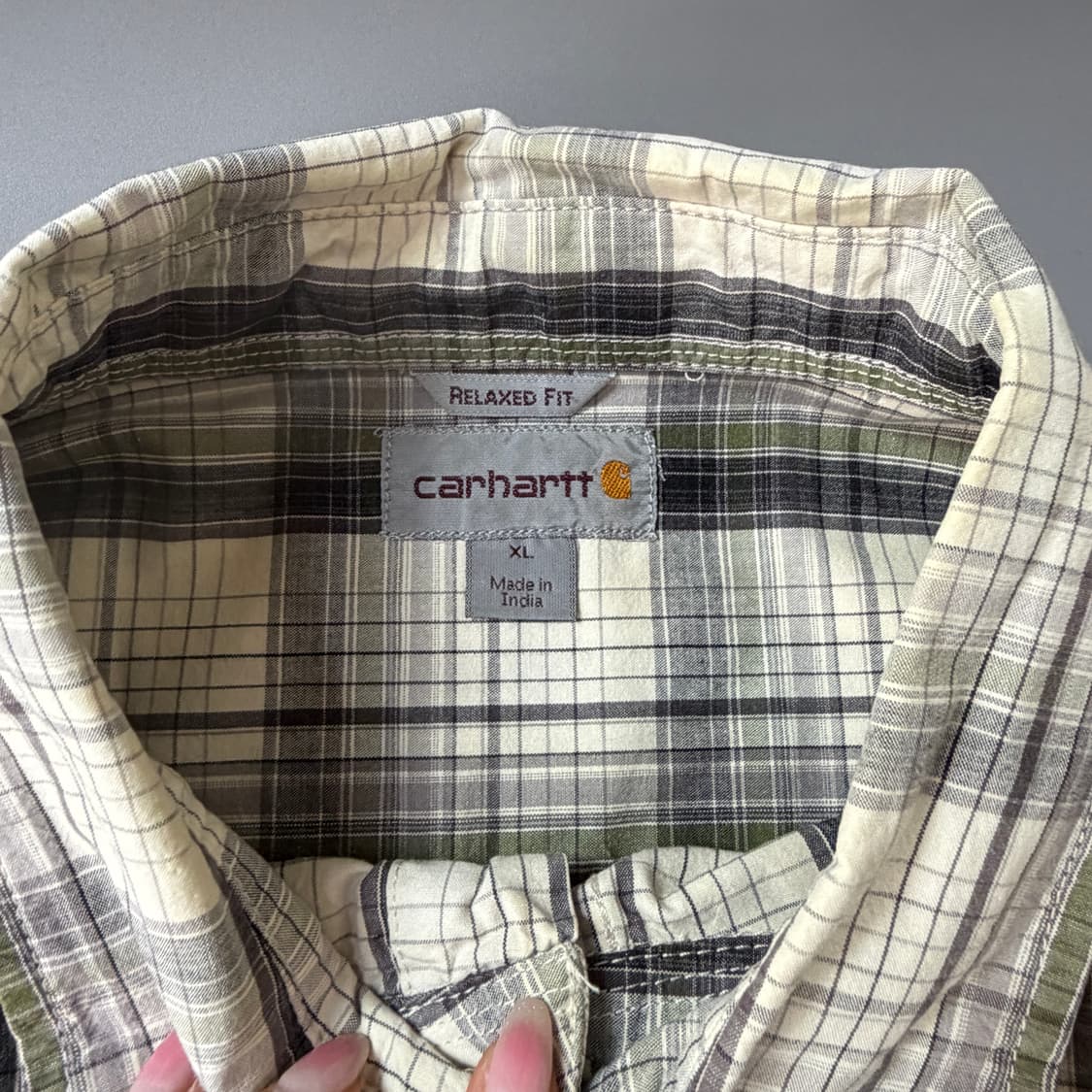 칼하트 릴렉스드핏 체크 반팔셔츠 XL 상품이미지4