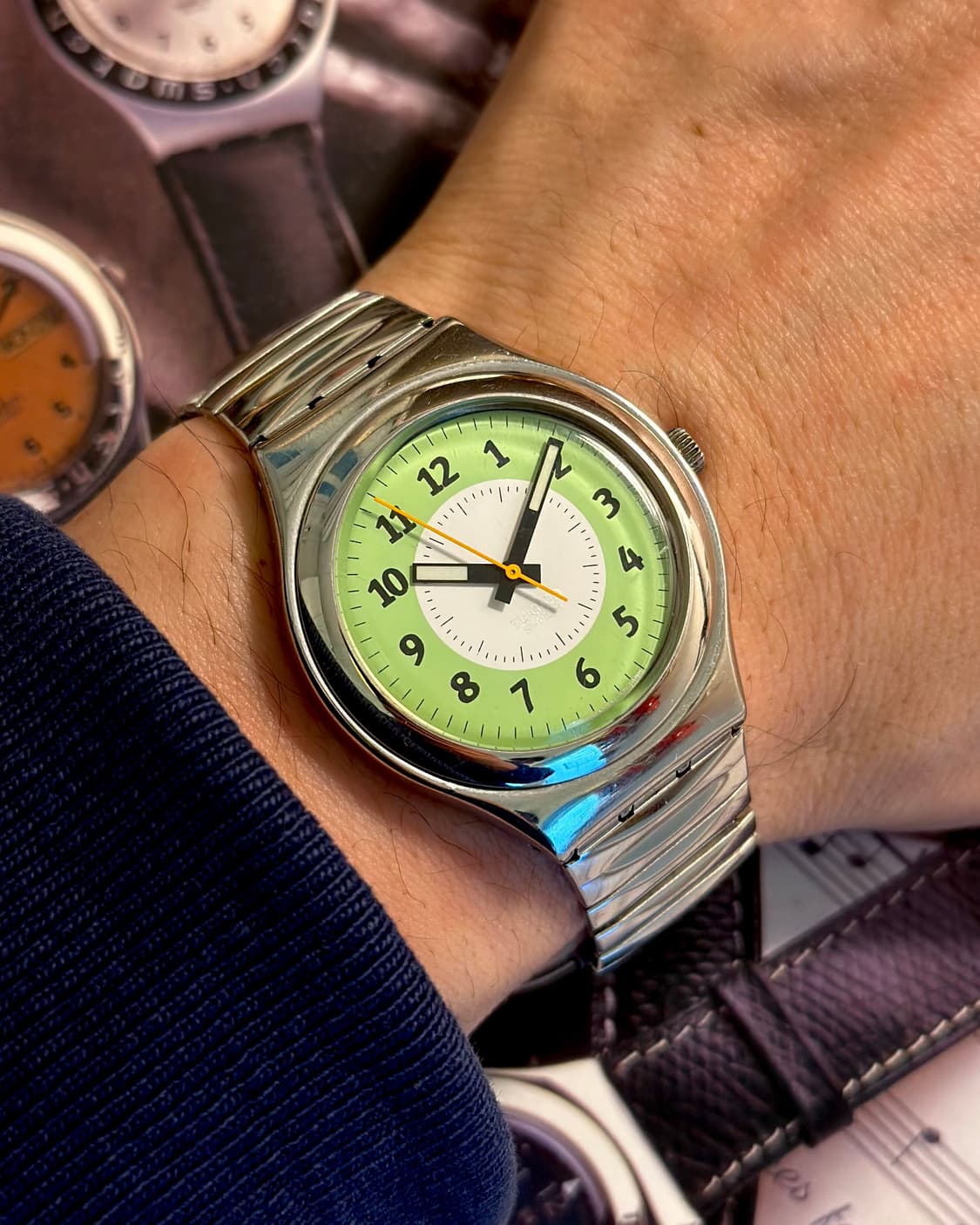 95년판) 빈티지 스와치 메탈 익스팬션 스트랩 Ghiacciolo 상품이미지1