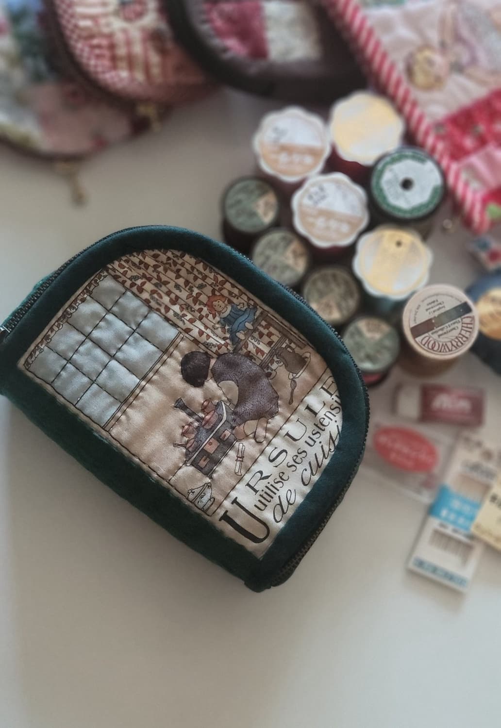 퀼트그린소잉박스/핸드메이드/소잉박스/파우치/퀼트소품 상품이미지1