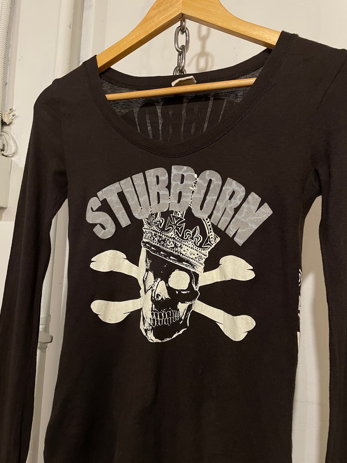 d.i.a 다이아 스컬 프린팅 브라운 롱슬리브 펑크 갸루 y2k 상품이미지6