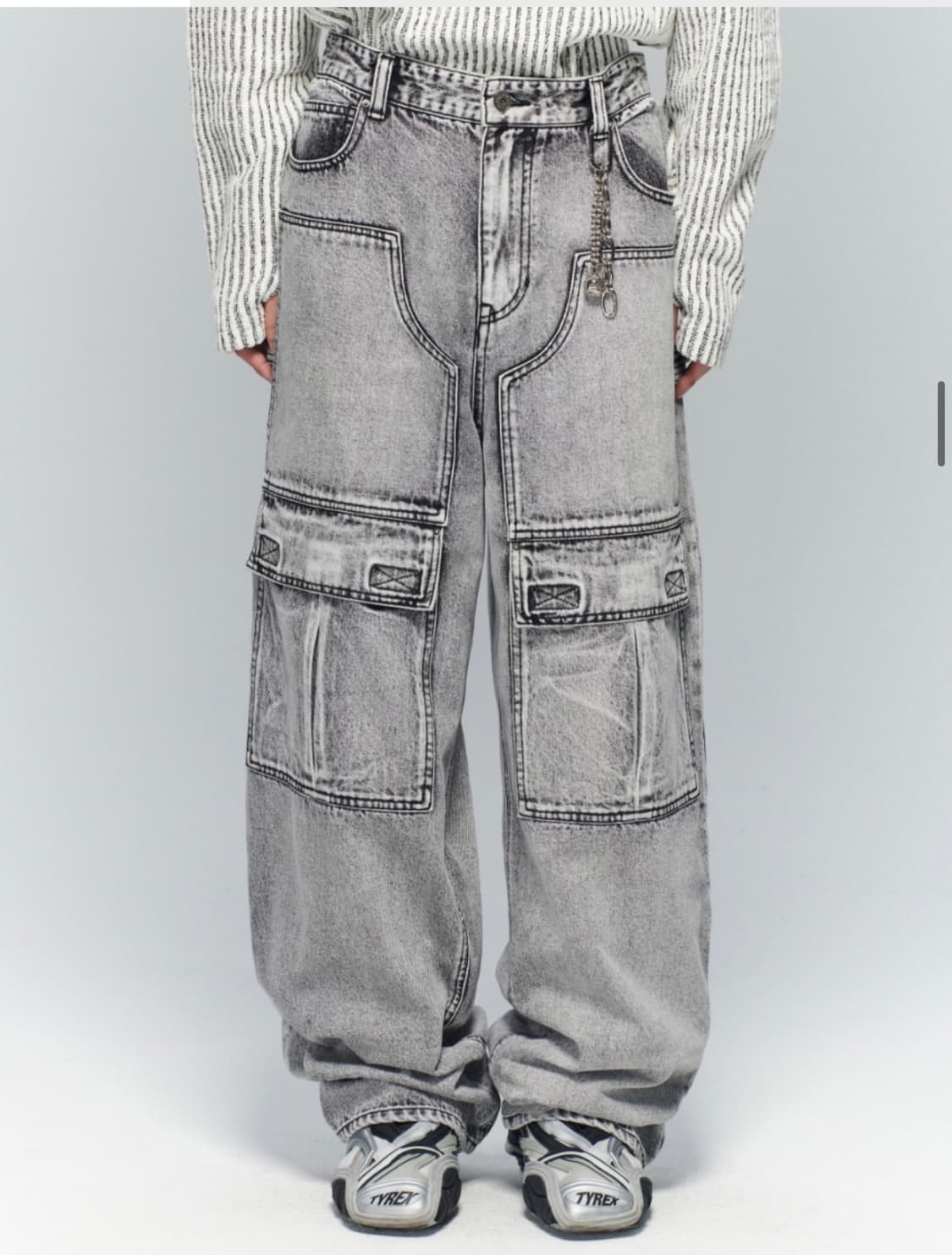 CARPENTER DENIM PANTS GREY 상품이미지1