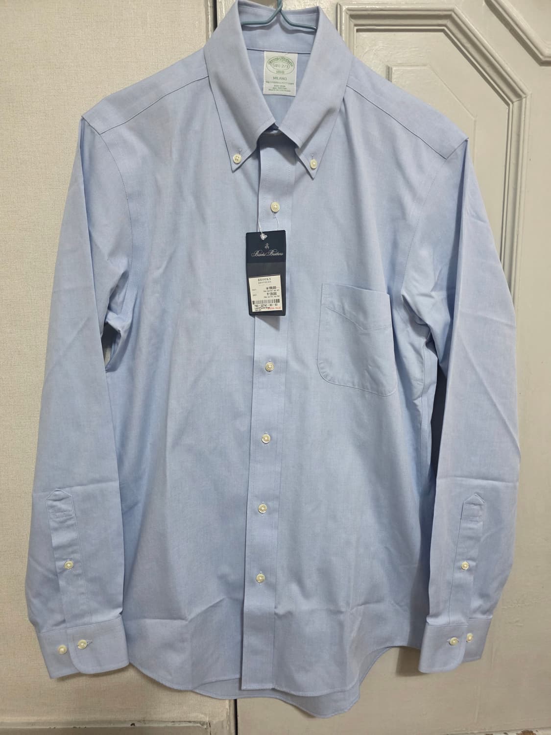[새제품] 브룩스브라더스 논아이언 파스텔 블루 옥스퍼드 셔츠 95 상품이미지1
