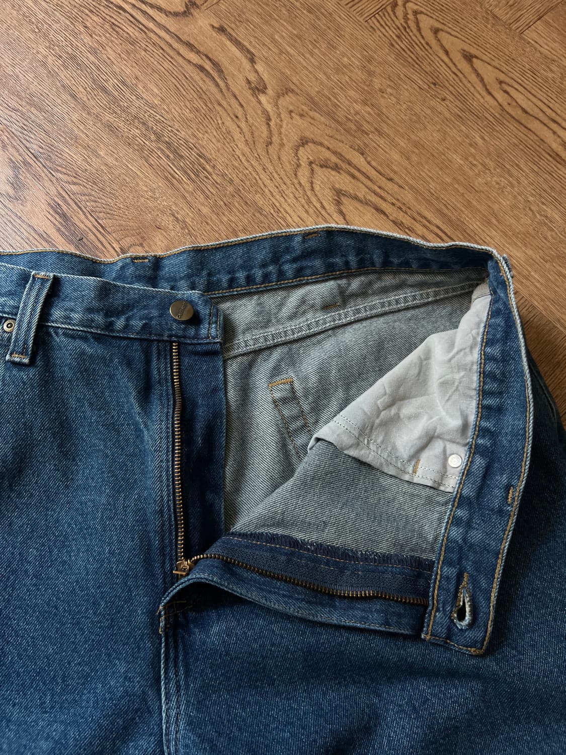 [40]칼하트 USA 미디엄블루 와이드 워크 데님 팬츠 상품이미지3