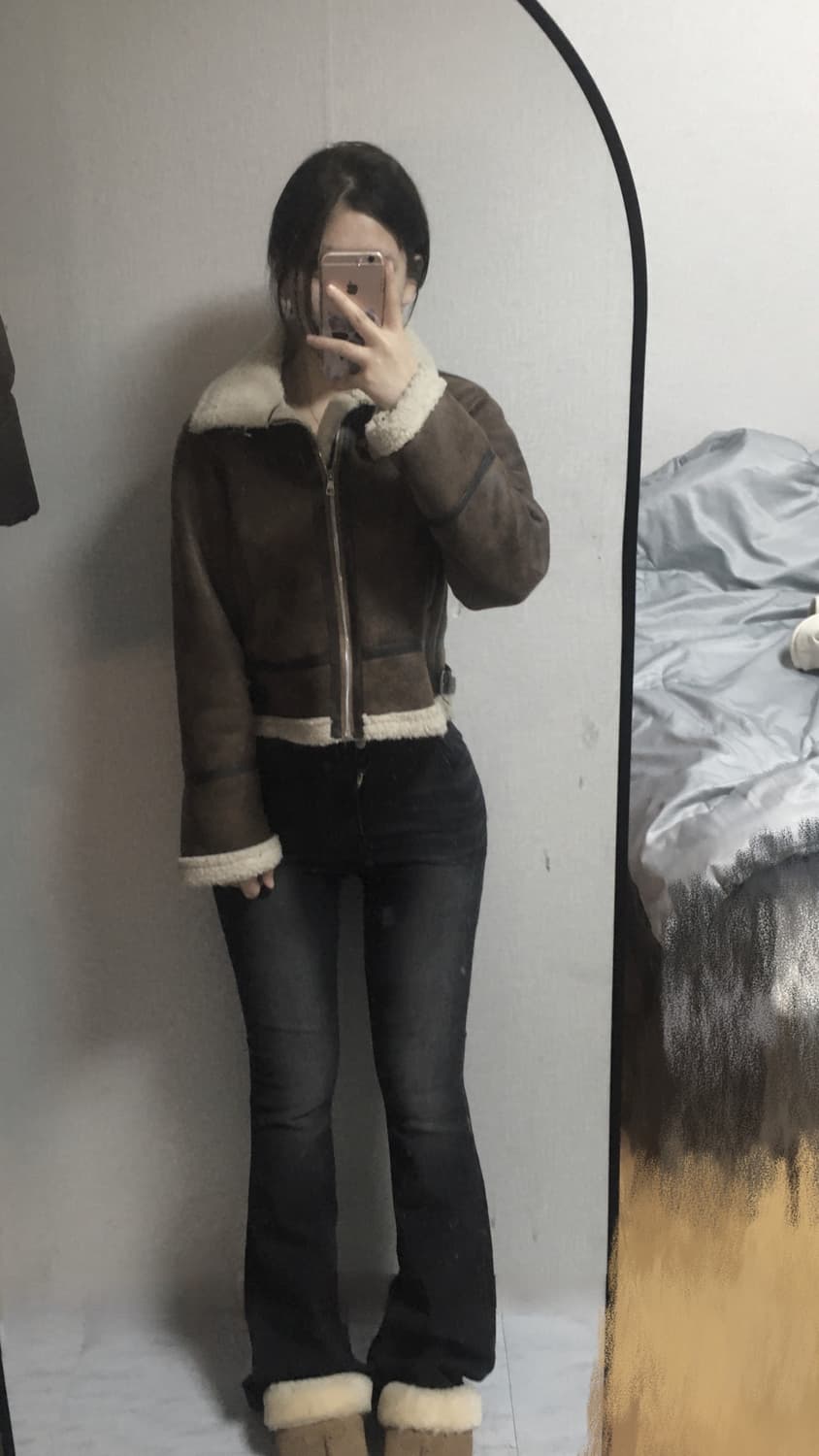 명품 브라운 무스탕 상품이미지1