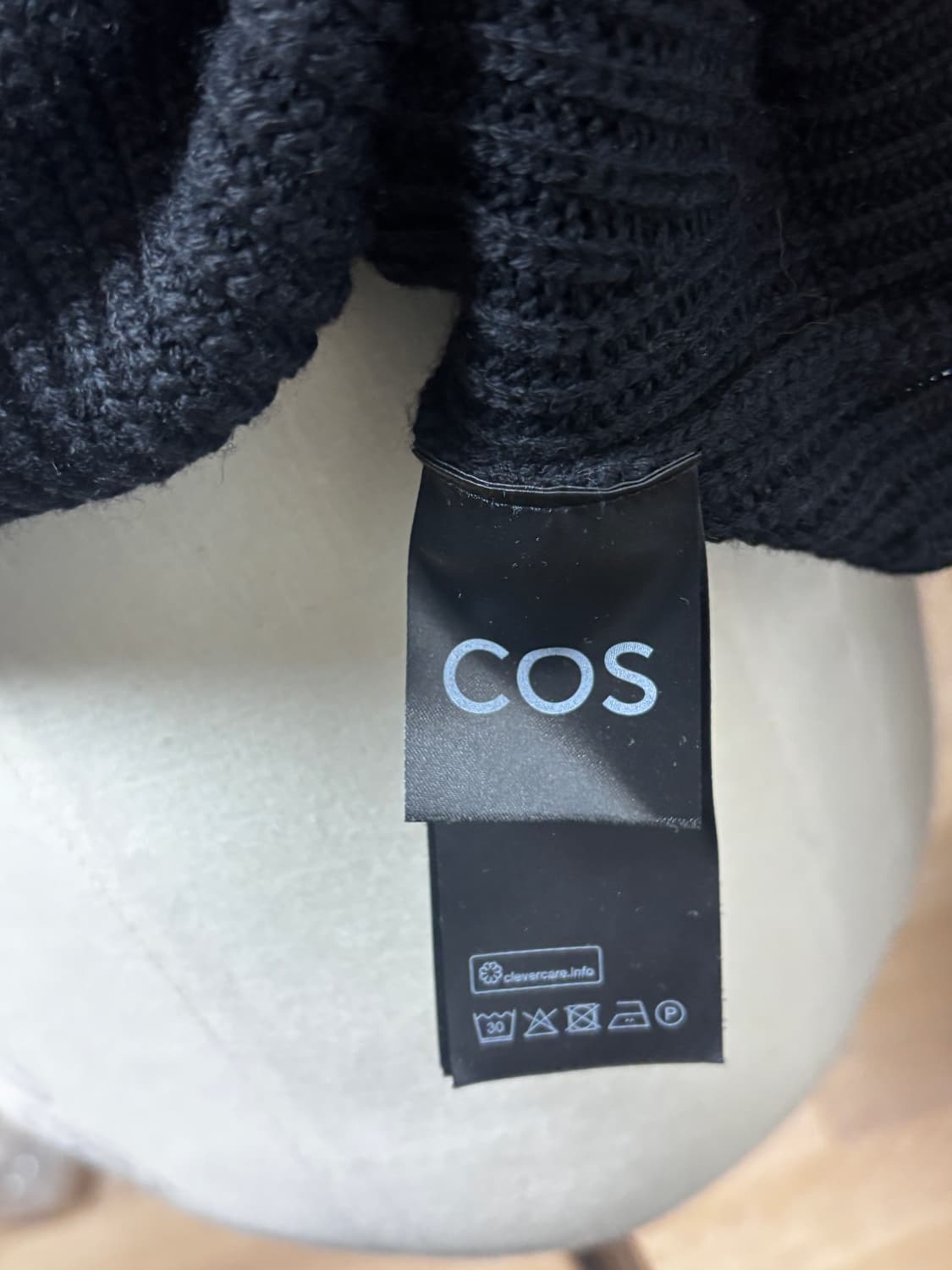 (W) 코스 울 코튼 하프 집업 점퍼 블랙 니트 (L사이즈) 상품이미지5