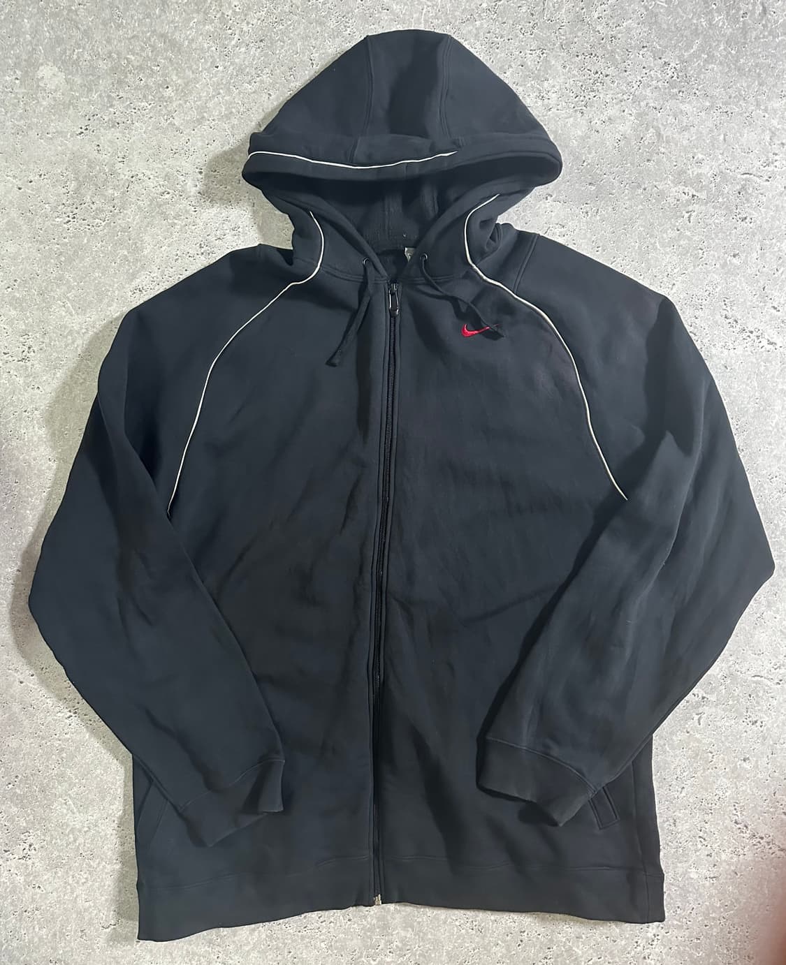 NIKE 올드스쿨 레드 스우시 파이핑 후드 집업 상품이미지2