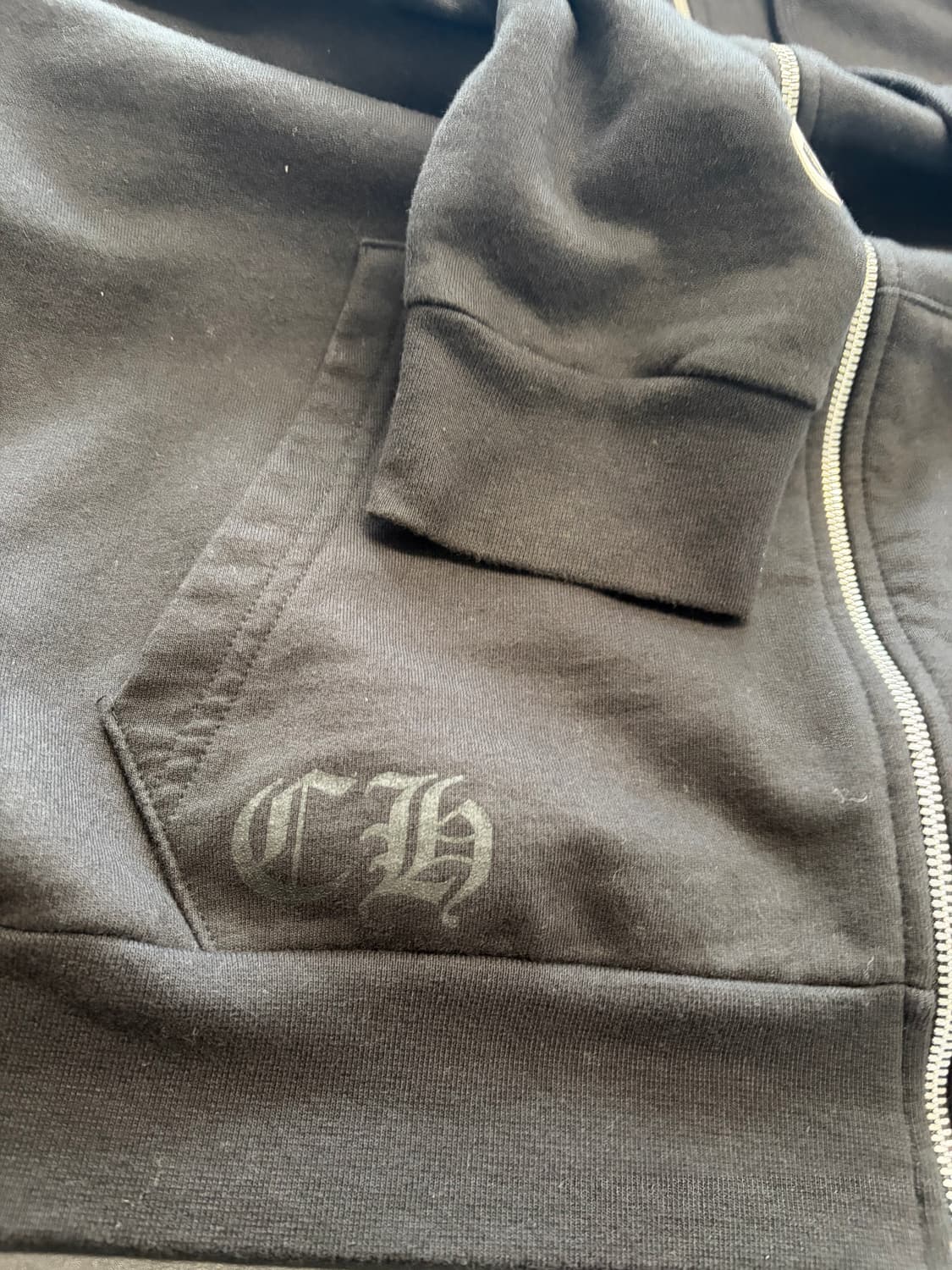 크롬하츠 스크롤 로고 퍽유 플리스 후드집업 XL 상품이미지6