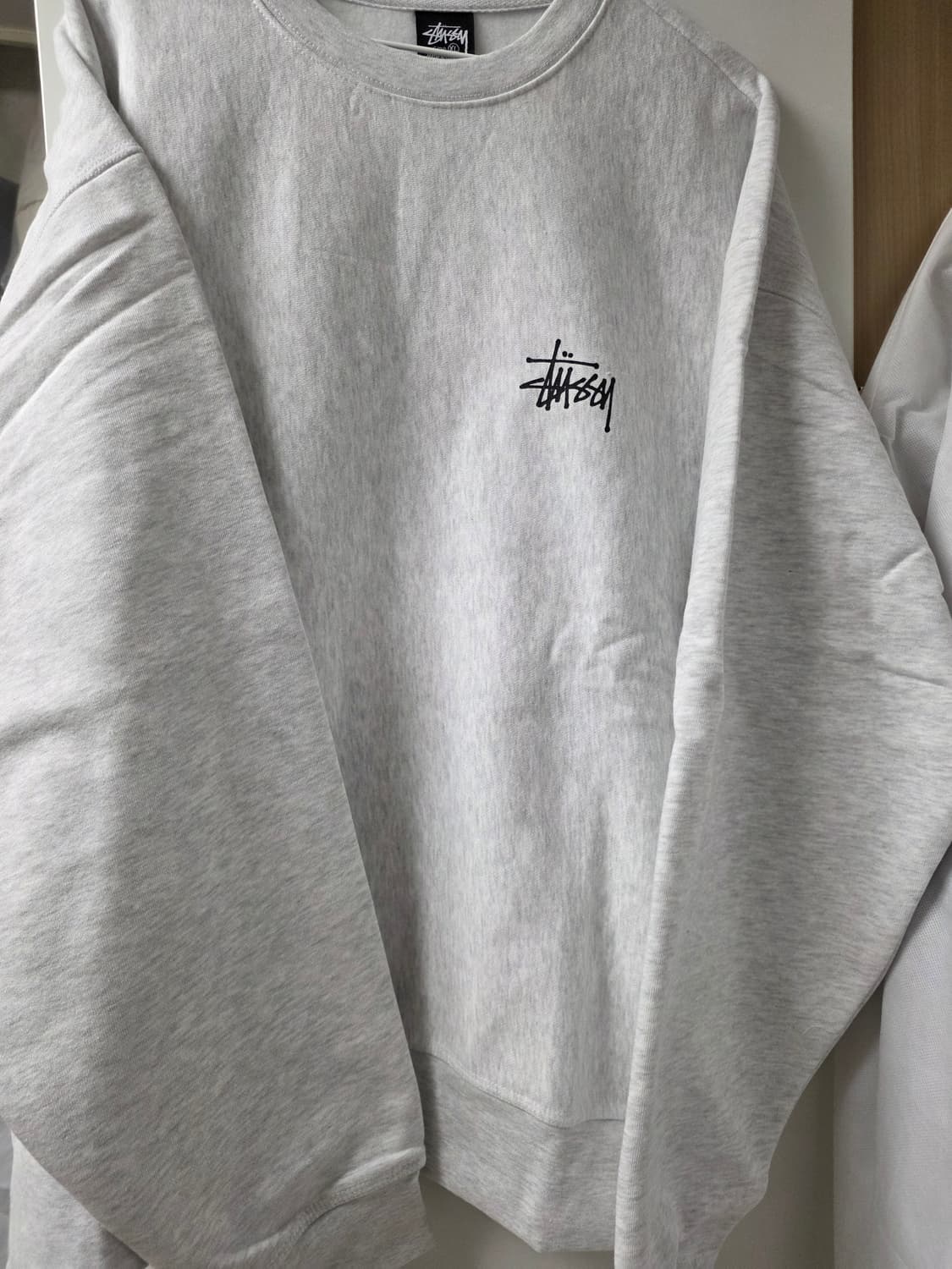 스투시 기본 로고 멜란지 기모 맨투맨 상품이미지1