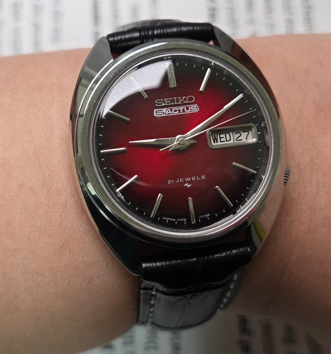 빈티지 세이코 데이데이트 투톤레드(붉은말의해) 7019 오토매틱  상품이미지9