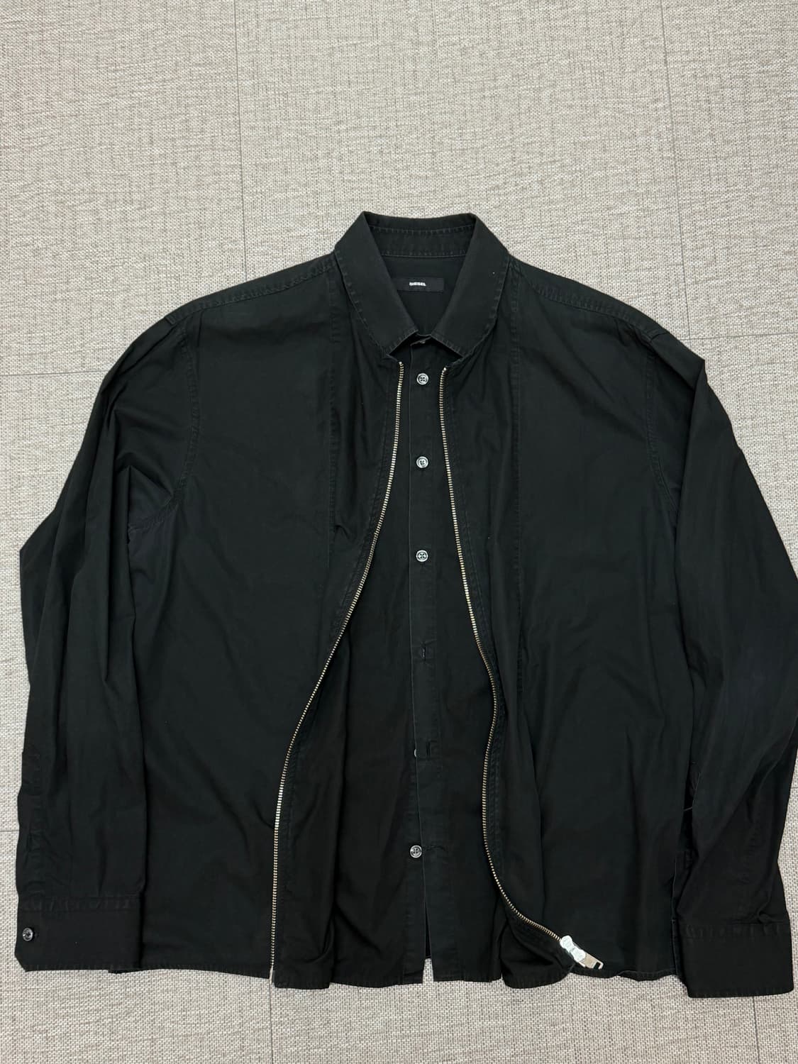Diesel black shirts layered zip-up XL 상품이미지1