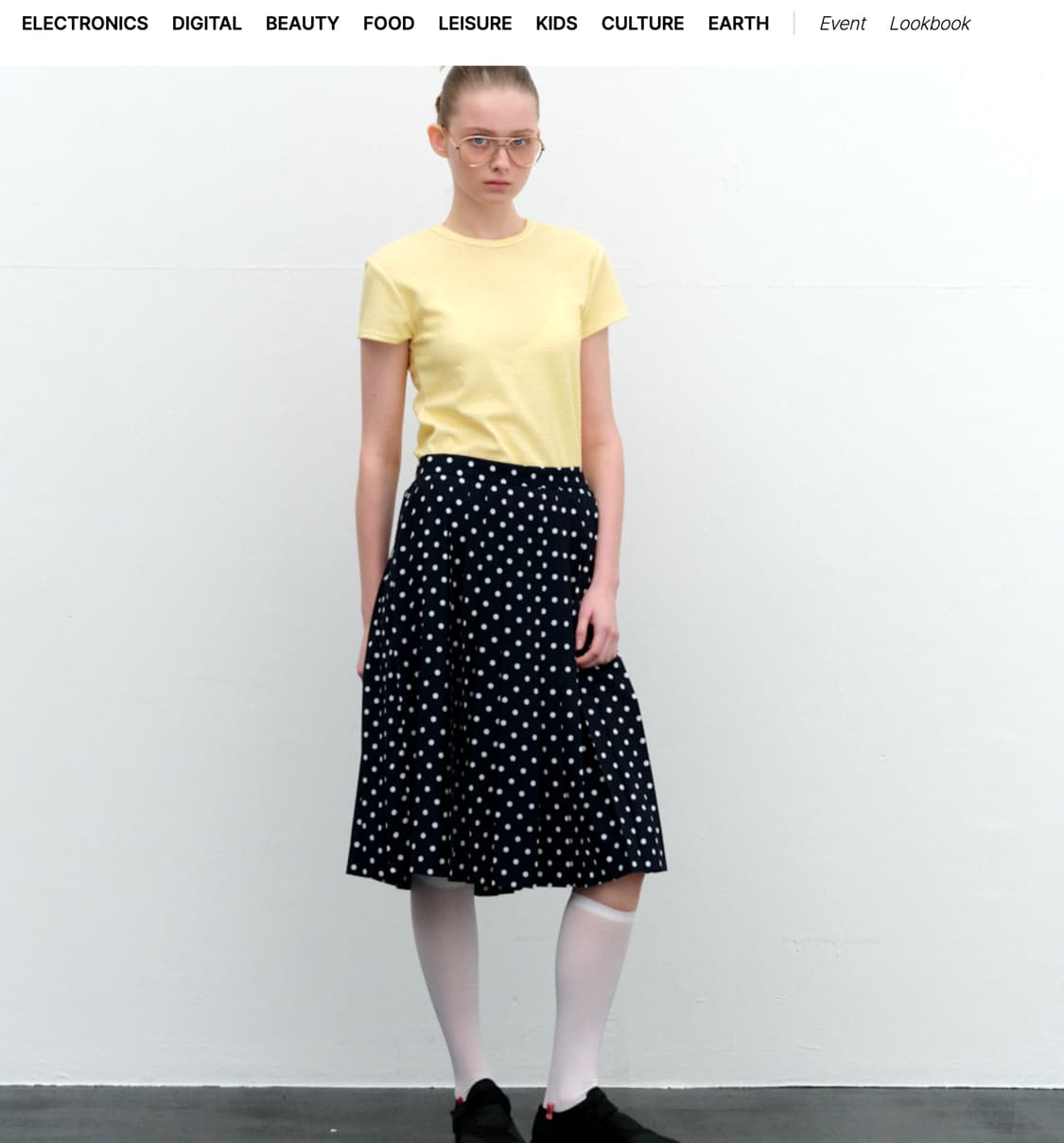 ponytail Dot skirt (Navy & White) 상품이미지1