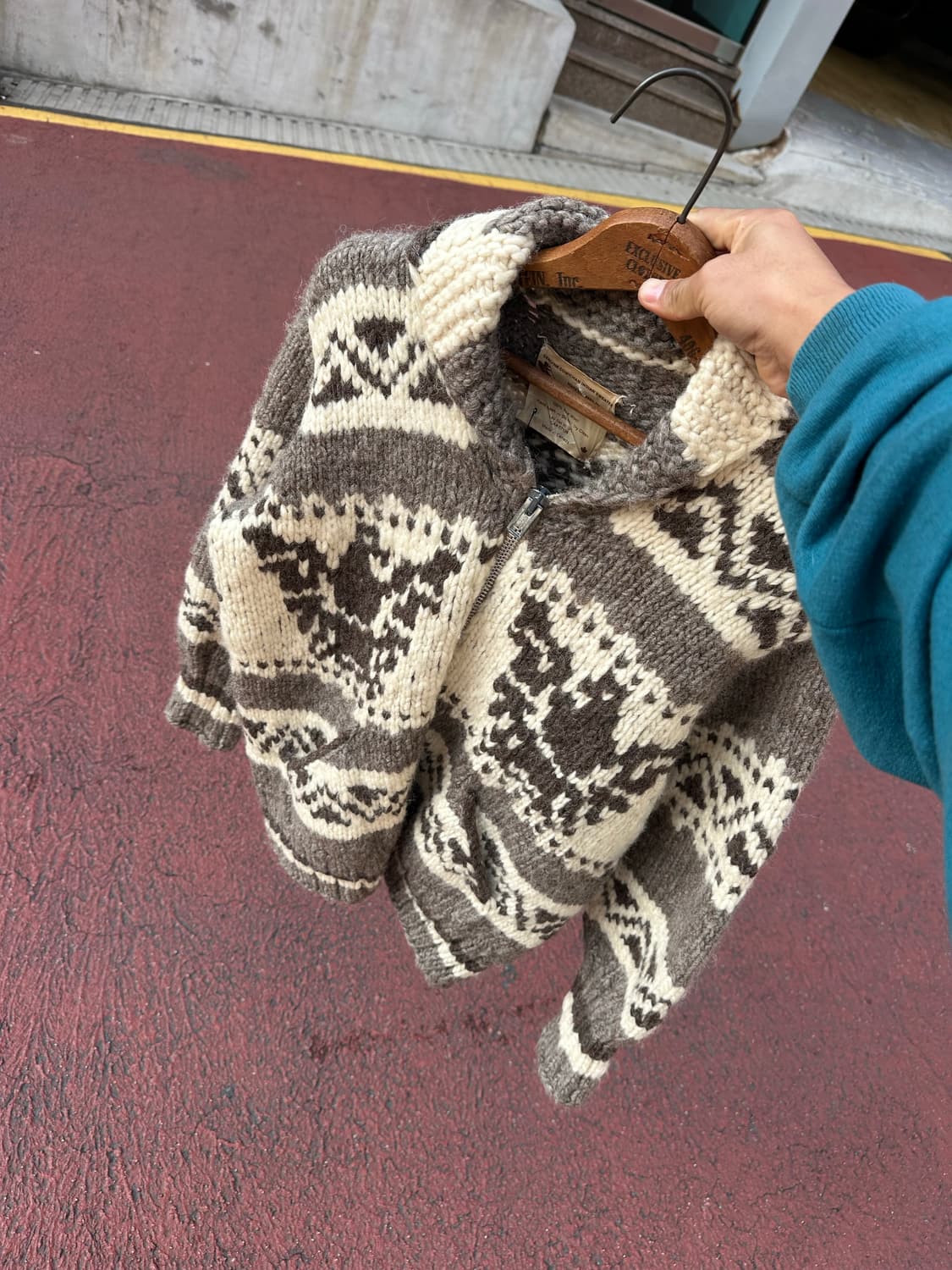 80s Hill's Indian Crafts캐나다 헤비울 코위찬 스웨터 상품이미지1