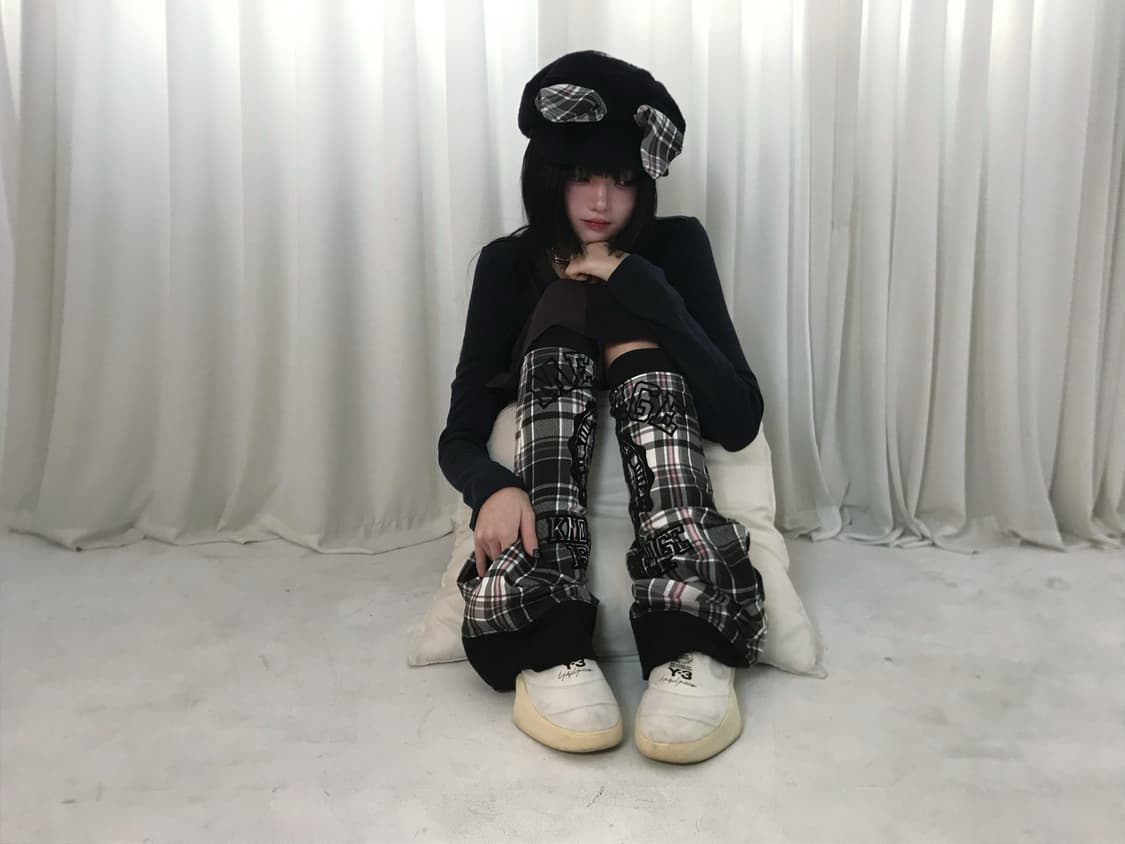 Custom🐾)Punk check hood-pocket warmer 상품이미지2