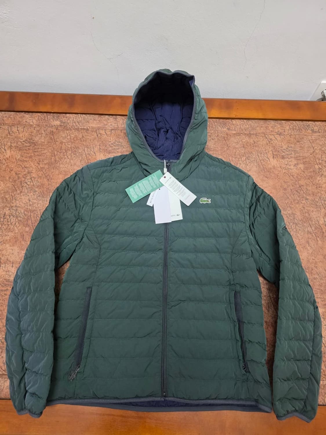 [새제품] 라코스테 남성 경량 후드 다운 패딩 자켓 상품이미지1