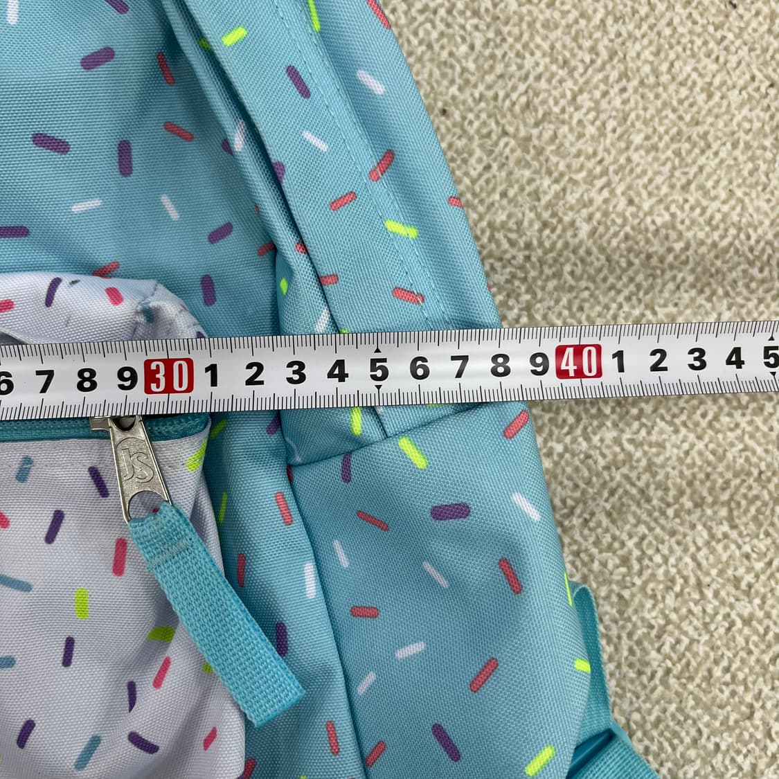 [실측확인] 잔스포츠 스프링클패턴 슈퍼 브레이크 백팩 가방 0119M1 상품이미지8