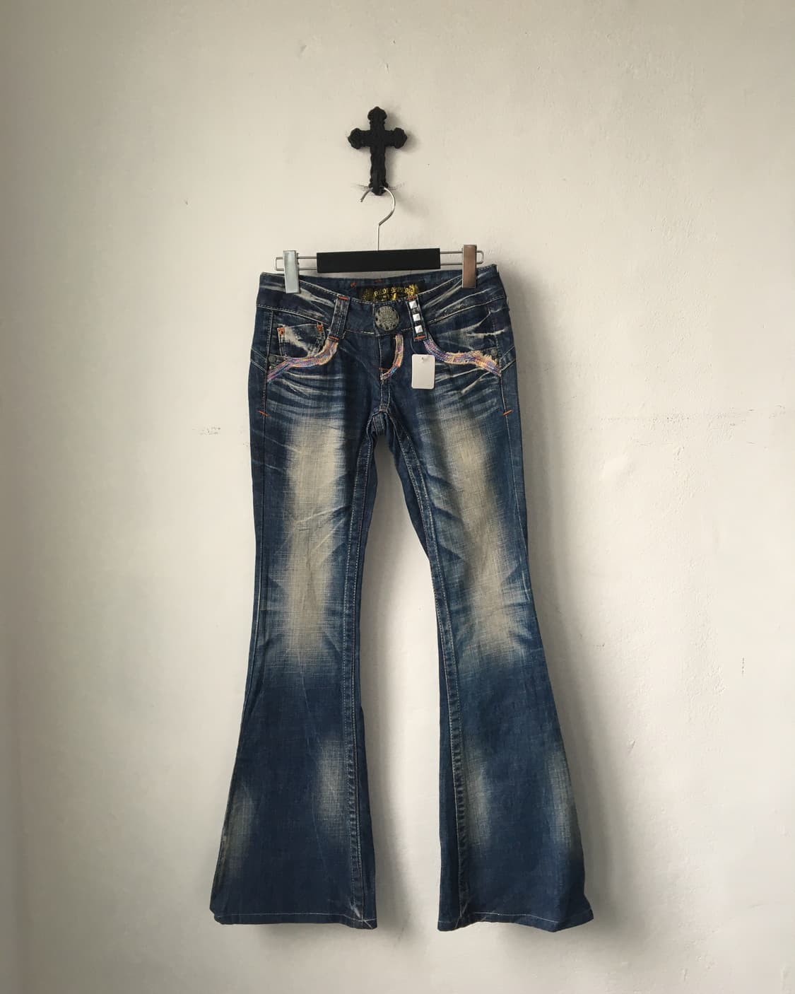 Red pepper back patch point denim pants 상품이미지2