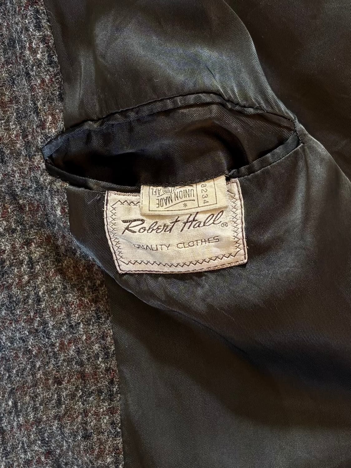 50s USA Harris Tweed & Robert Hall 싱글 코트 상품이미지7