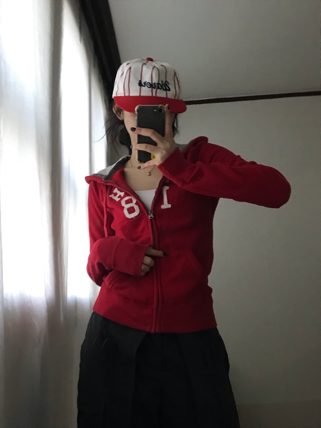 아베크롬비 레드 딱붙핏 후드집업 상품이미지4