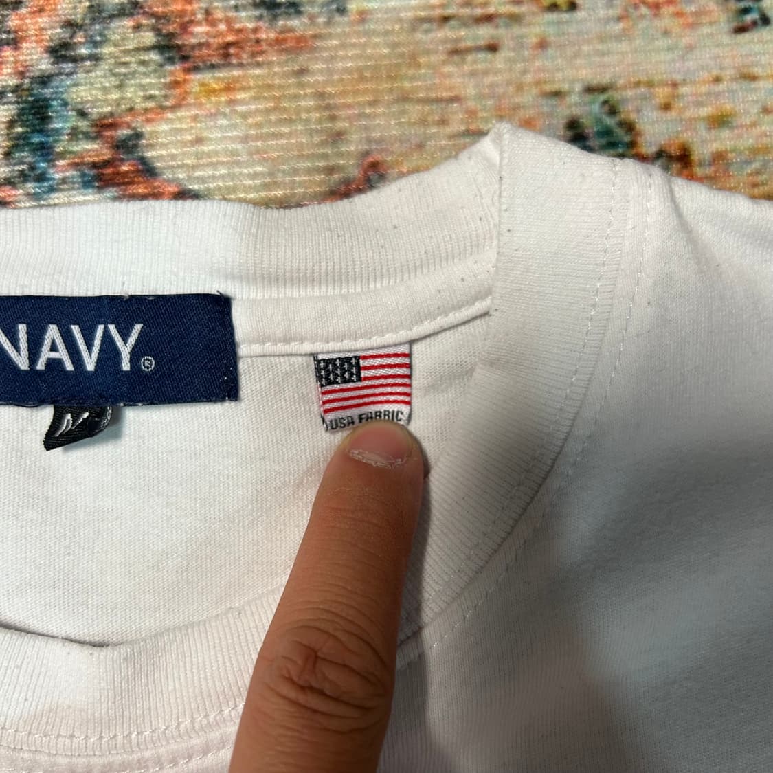 [L] 빔즈 NAVY usa fabric 무지 반팔 상품이미지4