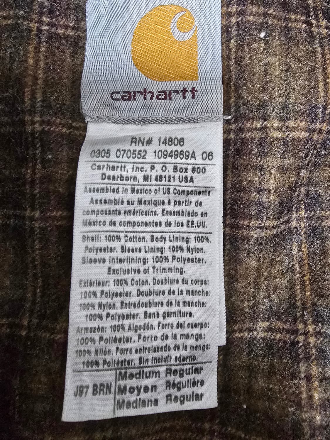 칼하트 디트로이트 자켓 J97 BRN Medium 상품이미지5