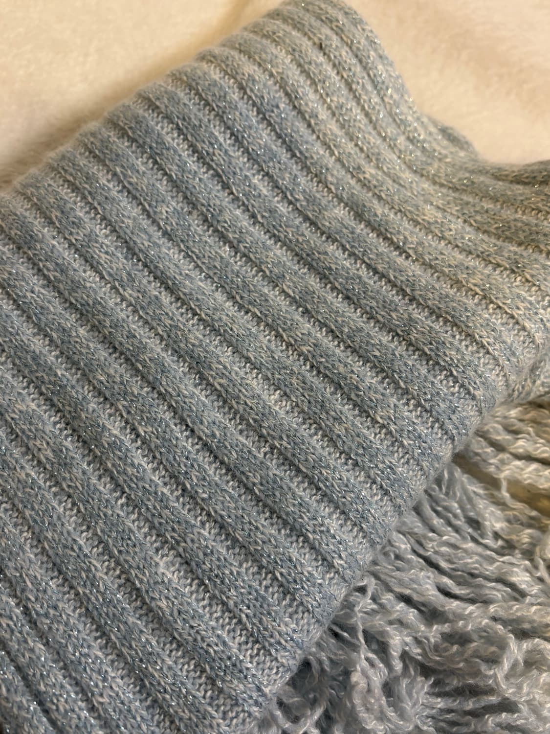 스카이블루 글리터 머플러 목도리 y2k 히메갸루 하늘색 모리걸 백팩 상품이미지2