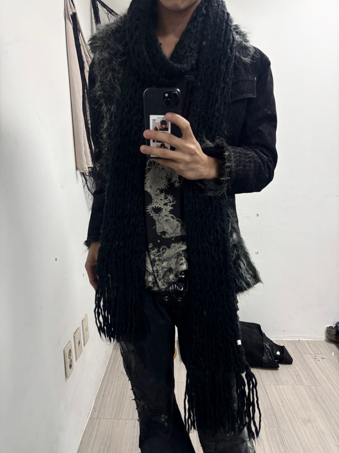 3.Black Knit Scarf 2.8 상품이미지2