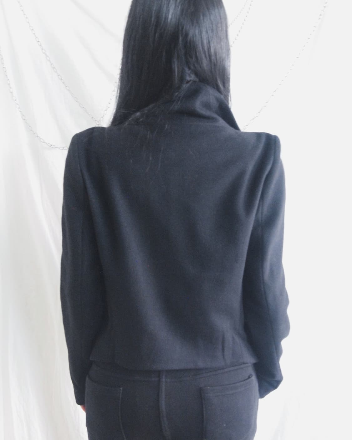 헬무트랭 asymmetric wool rider crop jacket 상품이미지3