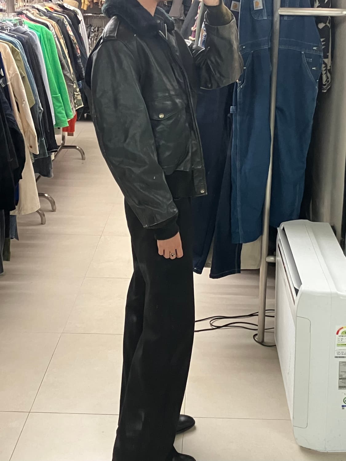 Schott 쇼트 g-1 블랙 항공 레더 무스탕자켓 40 상품이미지10