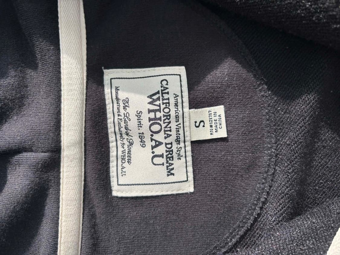 후아유 y2k 올드스쿨 블랙 스웻 후드집업 희귀져지(S) 상품이미지4