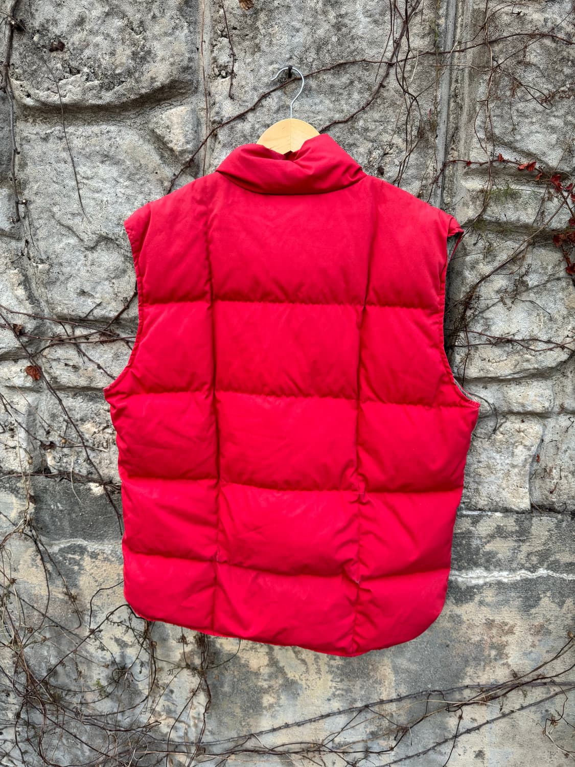 80s 에디바우어 빈티지 구스 다운 페이딩 레드 조끼 베스트 m 상품이미지2