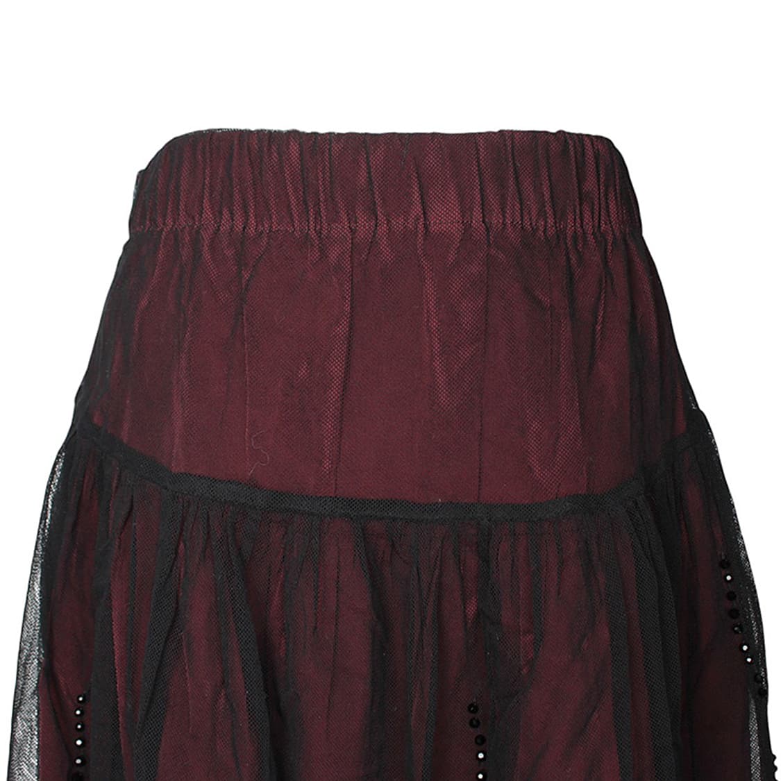 S막스마라 블랙 튤 마룬 밴딩 스커트 66 상품이미지4