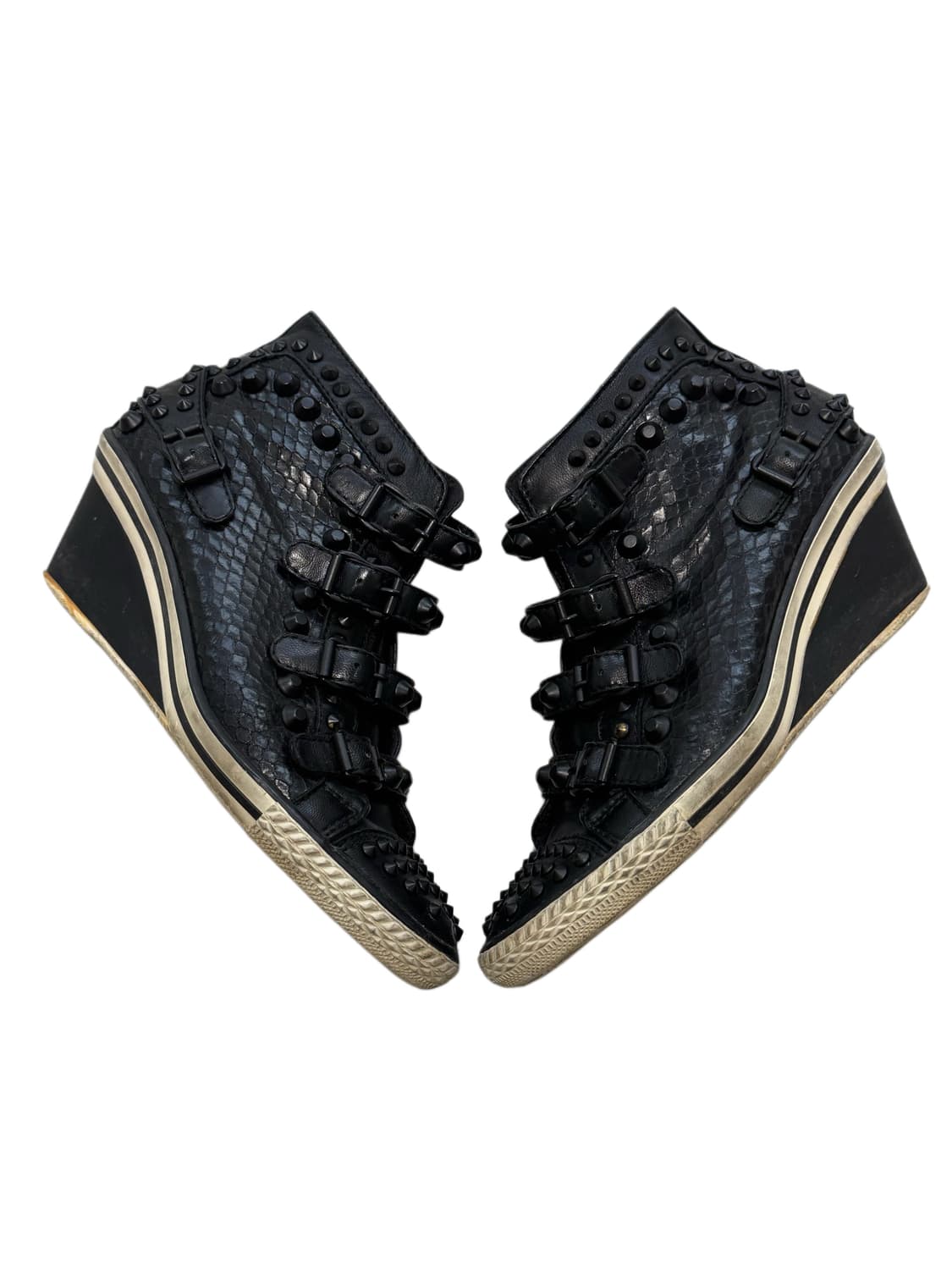 ASH 스터드 버클 파이톤 웨지힐 하이탑스니커즈  상품이미지1