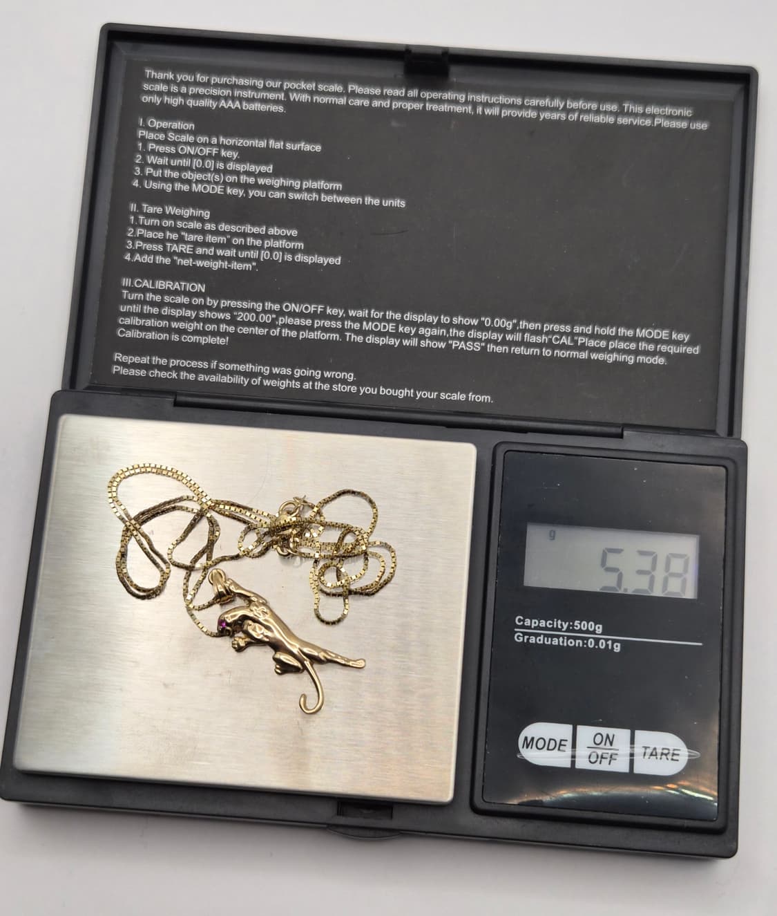 슈프림 정품 18aw 팬서 14k  팬던트 체인 목걸이 판매 상품이미지7