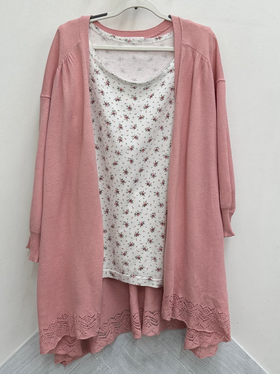 🌷하구미의 핑크 플라워 코디세트🌷모리걸 히메갸루 러블리 슬리브리스 상품이미지3