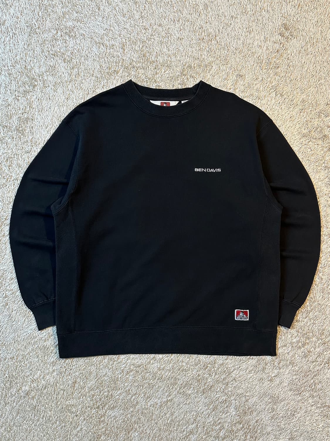 벤데이비스 BEN DAVIS 로고 맨투맨 블랙 상품이미지1