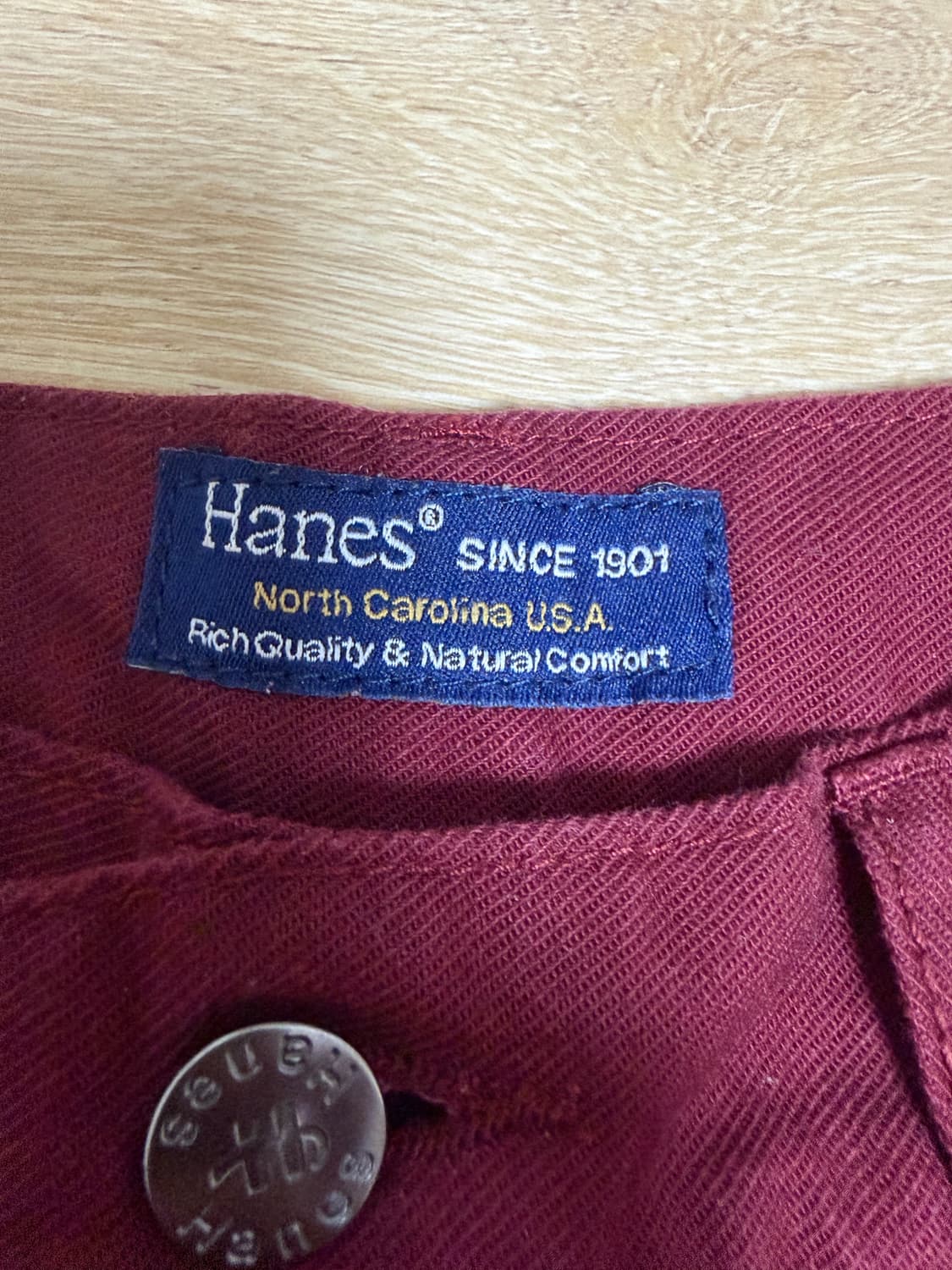 헤인즈 버건디 코튼팬츠 상품이미지3